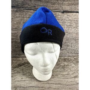 Outdoor Research Wind Stopper Gore Fleece Hat Size Medium Blue Black Beanie